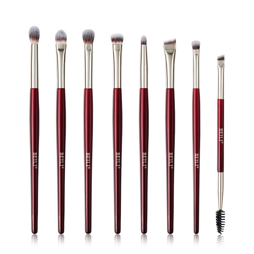 Red makeup brushes