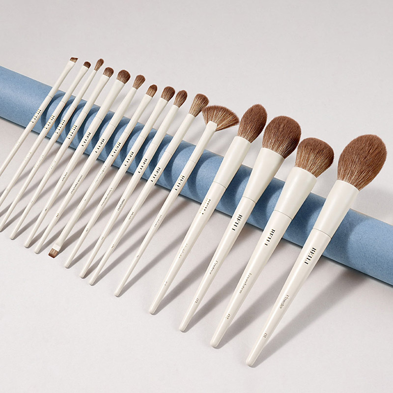 New trending beige makeup brushes skincare tools